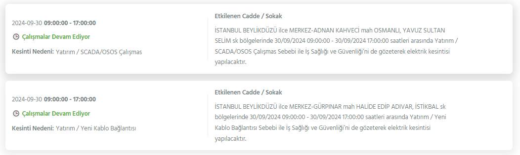 Bu geceden itibaren başlıyor! İstanbul'un 15 ilçesinde elektrikler kesiliyor 15